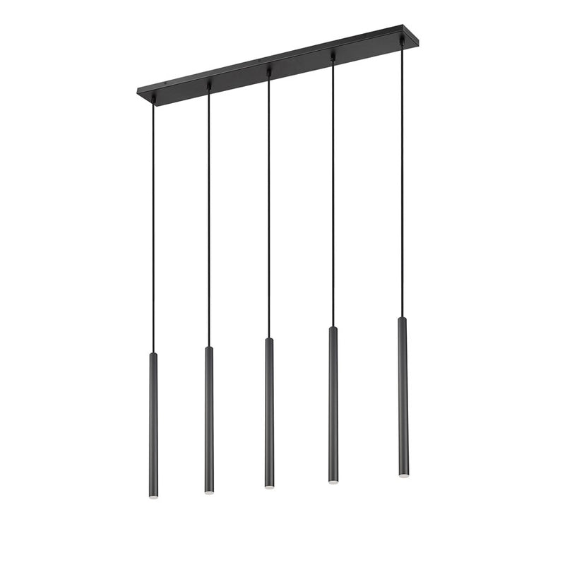 Z-Lite Forest 5Lt 42" LED Linear Chandelier, Black/Black