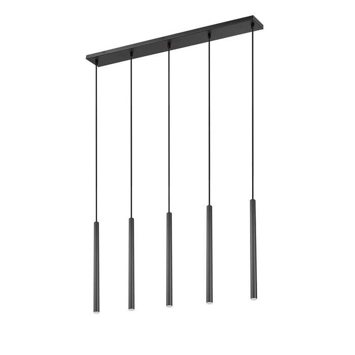 Z-Lite Forest 5Lt 42" LED Linear Chandelier, Black/Black