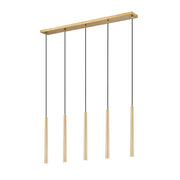 Z-Lite Forest 5 Light 42" LED Linear Chandelier, Gold/Gold - 919MP24-5L-MGLD-LED