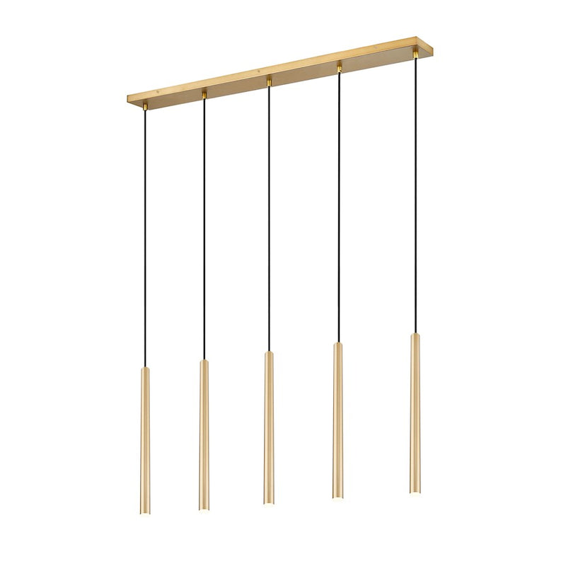 Z-Lite Forest 5 Light 42" LED Linear Chandelier, Gold/Gold - 919MP24-5L-MGLD-LED