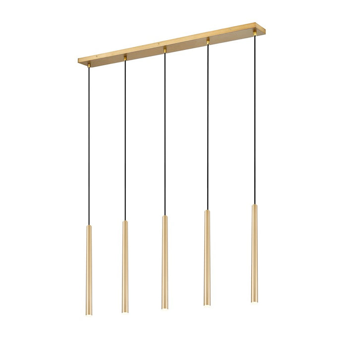 Z-Lite Forest 5 Light 42" LED Linear Chandelier, Gold/Gold - 919MP24-5L-MGLD-LED