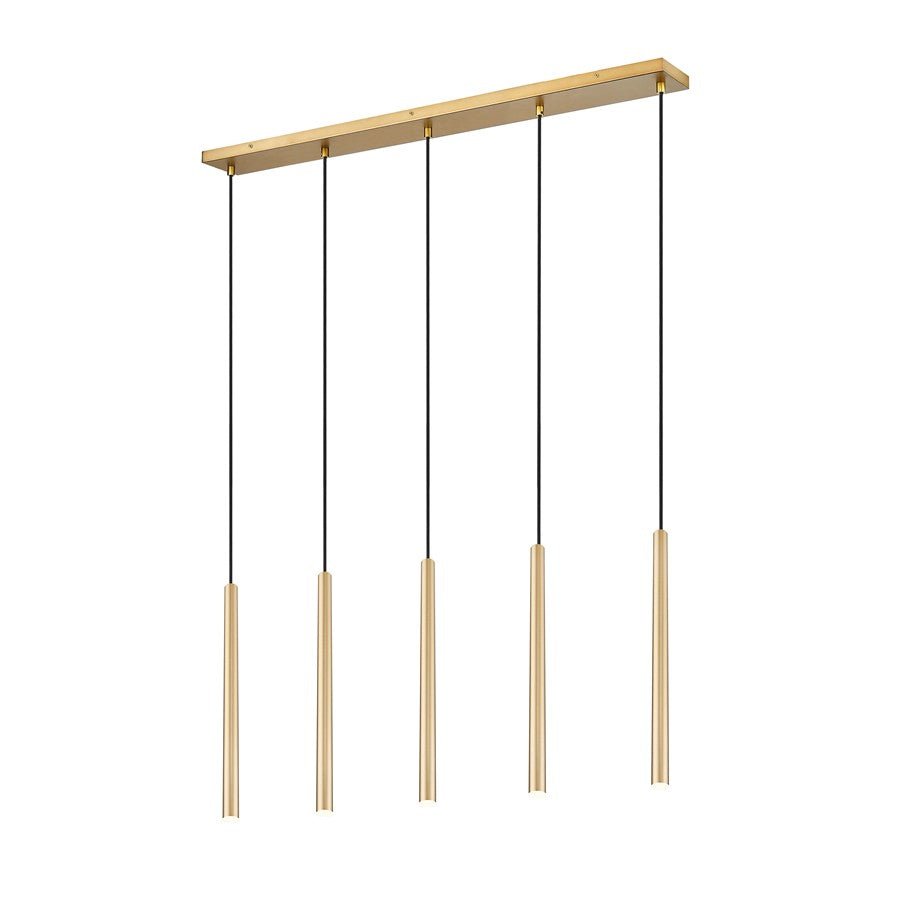 Z-Lite Forest 5Lt 42" LED Linear Chandelier, Gold/Gold - 919MP24-5L-MGLD-LED