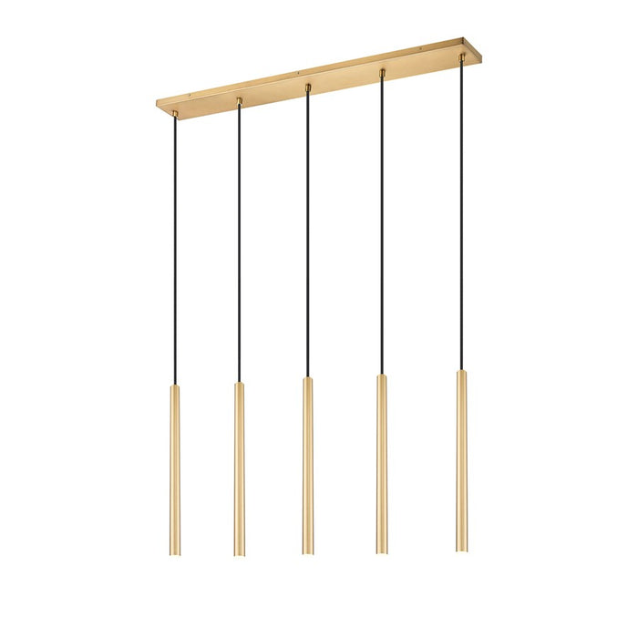 Z-Lite Forest 5Lt 42" LED Linear Chandelier, Gold/Gold