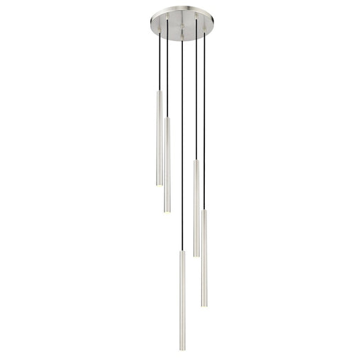 Z-Lite Forest 5 Light 24" LED Chandelier, Nickel/Nickel - 919MP24-5R-BN-LED