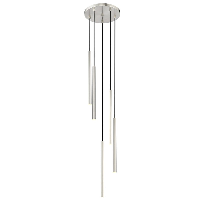 Z-Lite Forest 5Lt 24" LED Chandelier, Nickel/Nickel - 919MP24-5R-BN-LED