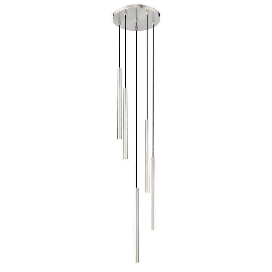Z-Lite Forest 5 Light 24" LED Chandelier, Nickel/Nickel - 919MP24-5R-BN-LED