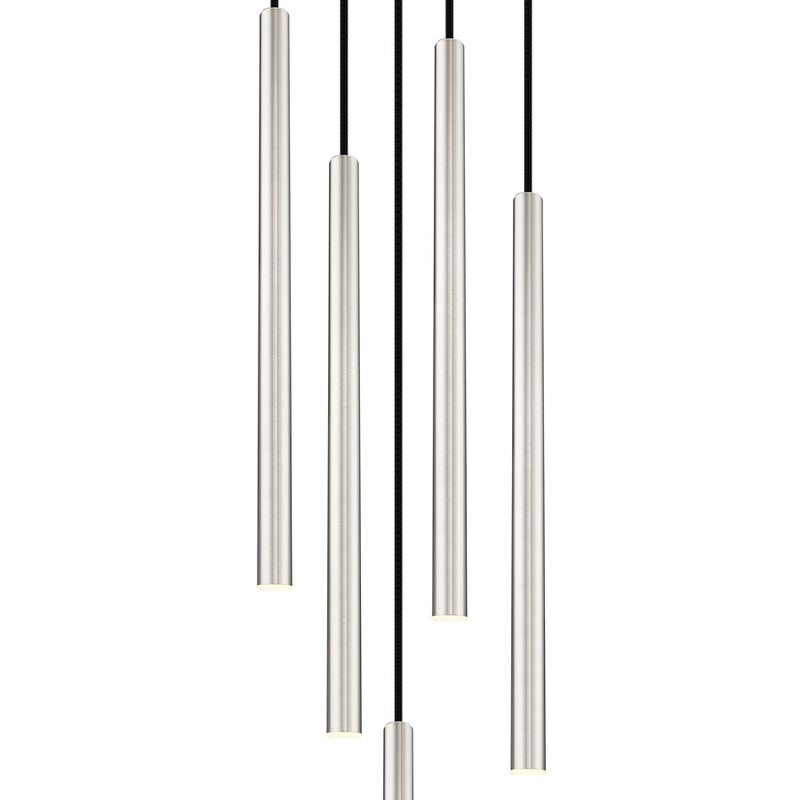 Z-Lite Forest 5Lt 24" LED Chandelier, Nickel/Nickel
