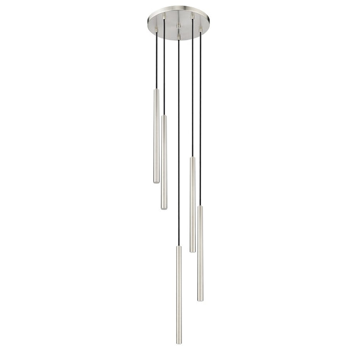 Z-Lite Forest 5 Light 24" LED Chandelier, Nickel/Nickel