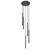 Z-Lite Forest 5 Light 24" LED Chandelier, Black/Black - 919MP24-5R-MB-LED