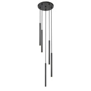 Z-Lite Forest 5Lt 24" LED Chandelier, Black/Black - 919MP24-5R-MB-LED