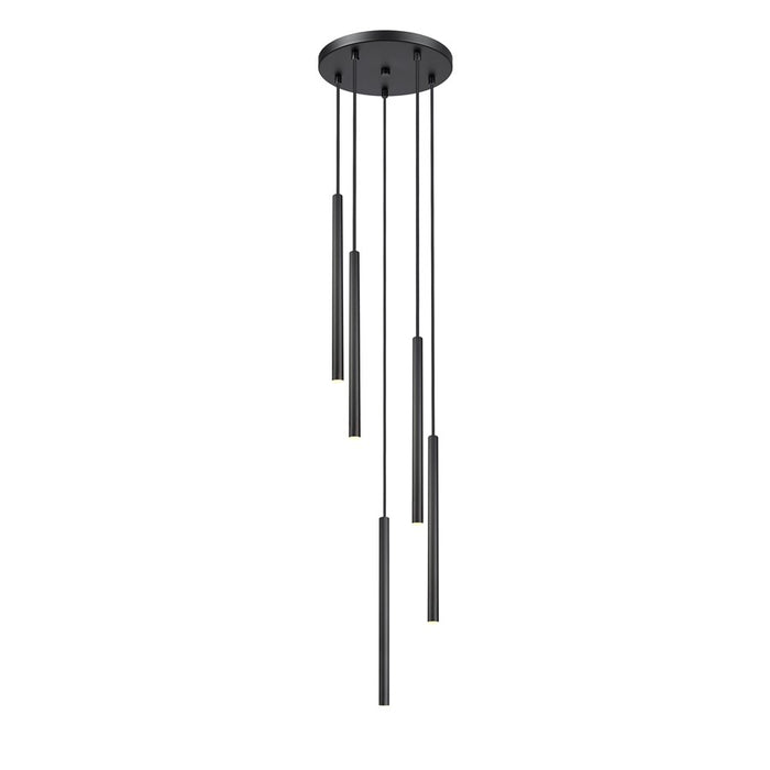 Z-Lite Forest 5 Light 24" LED Chandelier, Black/Black
