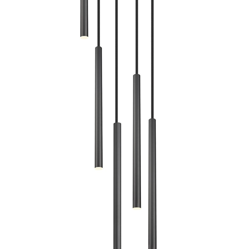 Z-Lite Forest 5 Light 24" LED Chandelier, Black/Black