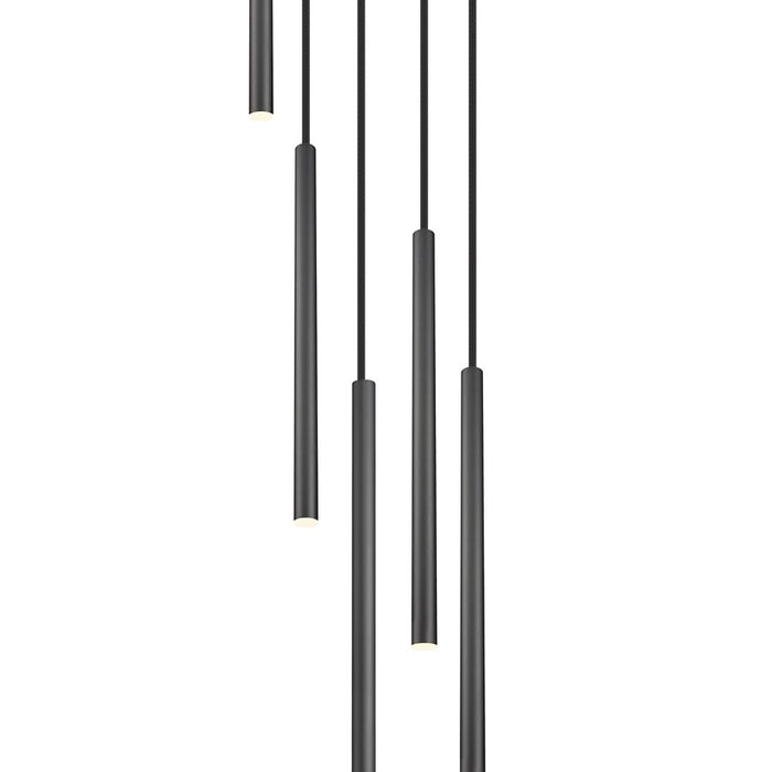 Z-Lite Forest 5 Light 24" LED Chandelier, Black/Black