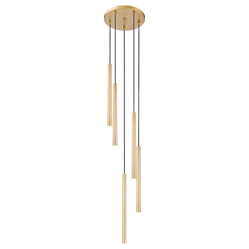 Z-Lite Forest 5 Light 24" LED Chandelier, Gold/Gold - 919MP24-5R-MGLD-LED