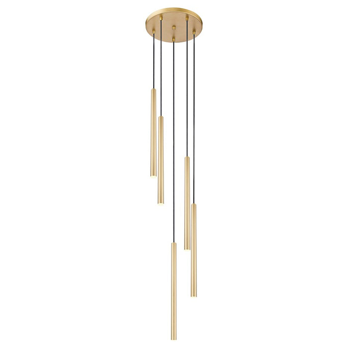 Z-Lite Forest 5 Light 24" LED Chandelier, Gold/Gold - 919MP24-5R-MGLD-LED