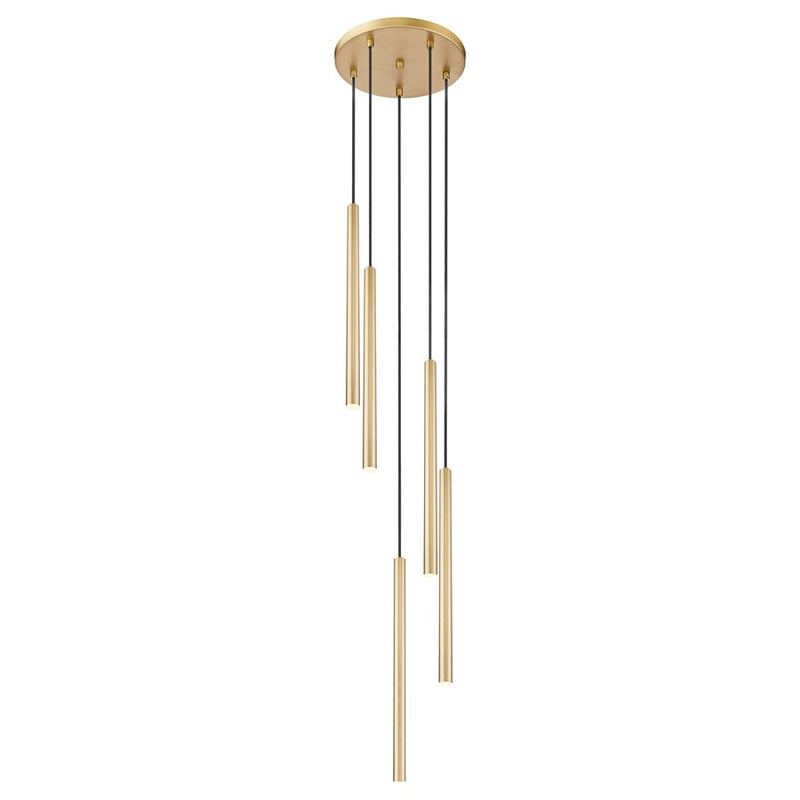 Z-Lite Forest 5Lt 24" LED Chandelier, Gold/Gold - 919MP24-5R-MGLD-LED