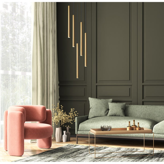 Z-Lite Forest 5Lt 24" LED Chandelier, Gold/Gold