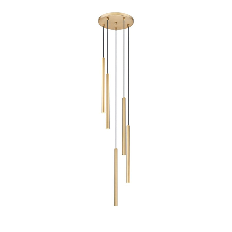 Z-Lite Forest 5 Light 24" LED Chandelier, Gold/Gold