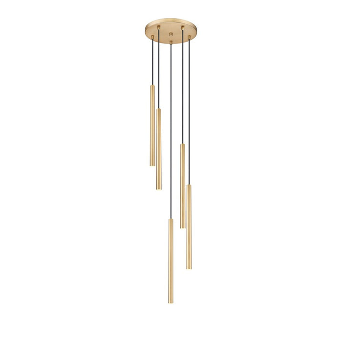 Z-Lite Forest 5 Light 24" LED Chandelier, Gold/Gold