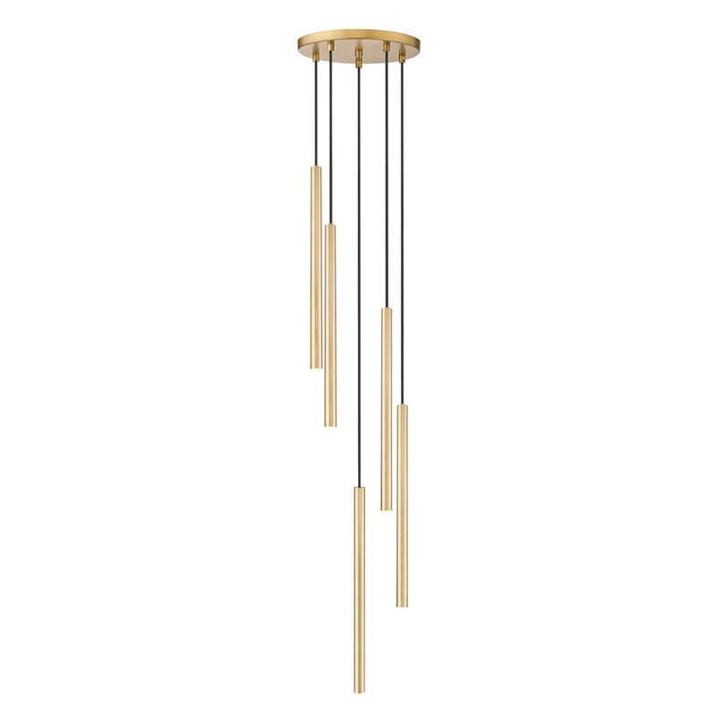 Z-Lite Forest 5 Light 24" LED Chandelier, Gold/Gold