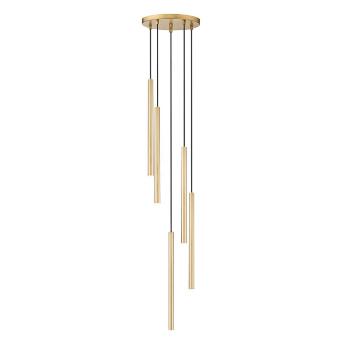 Z-Lite Forest 5 Light 24" LED Chandelier, Gold/Gold