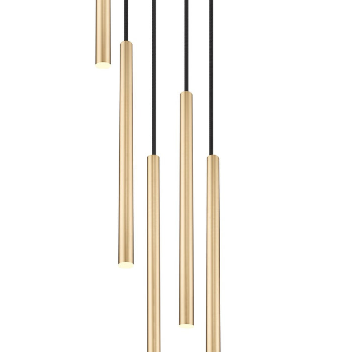 Z-Lite Forest 5 Light 24" LED Chandelier, Gold/Gold