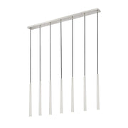 Z-Lite Forest 7 Light 24" LED Linear Chandelier, Nickel/Nickel - 919MP24-7L-BN-LED