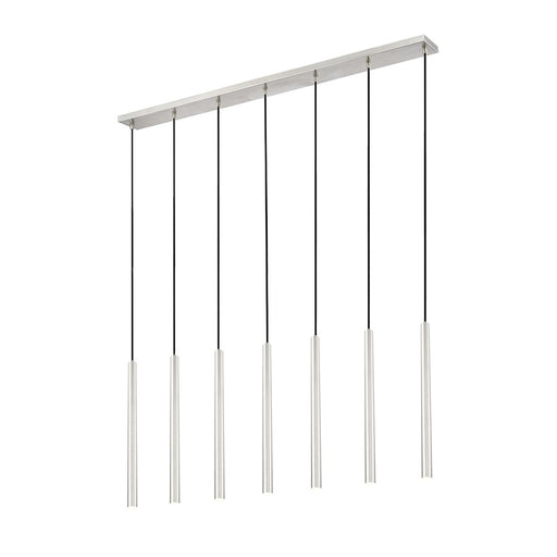 Z-Lite Forest 7 Light 24" LED Linear Chandelier, Nickel/Nickel - 919MP24-7L-BN-LED