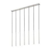 Z-Lite Forest 7Lt 24" LED Linear Chandelier, Nickel/Nickel - 919MP24-7L-BN-LED