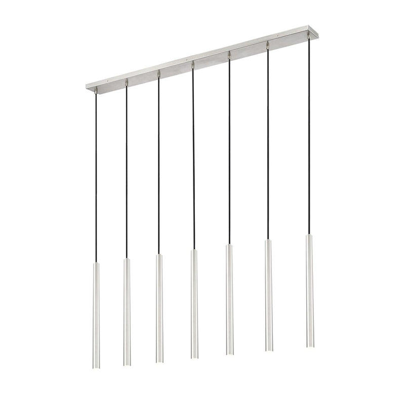 Z-Lite Forest 7Lt 24" LED Linear Chandelier, Nickel/Nickel - 919MP24-7L-BN-LED