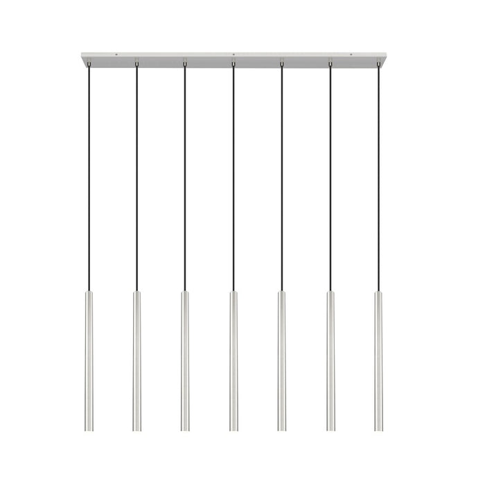 Z-Lite Forest 7 Light 24" LED Linear Chandelier, Nickel/Nickel