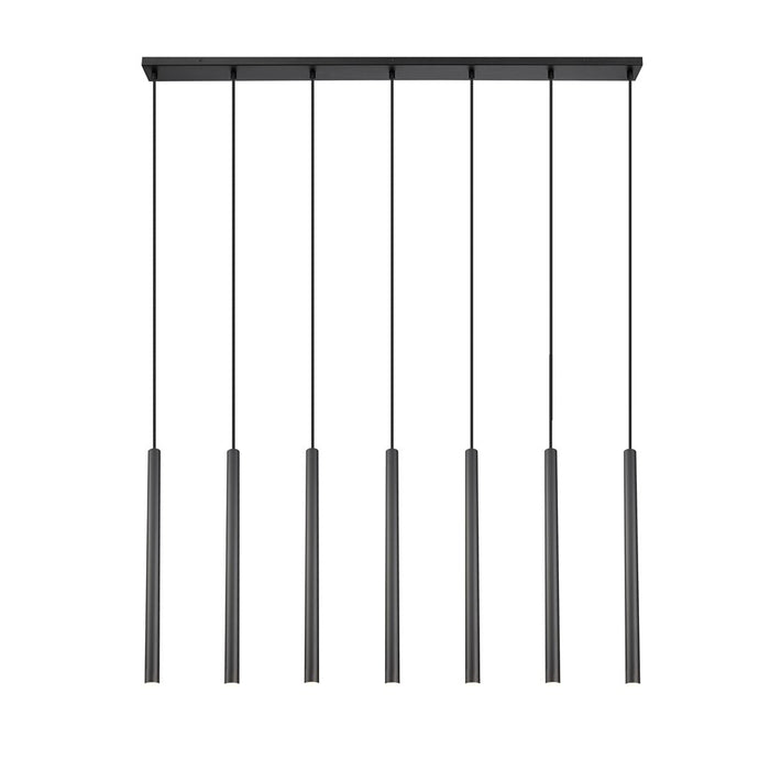 Z-Lite Forest 7Lt 24" LED Linear Chandelier, Black/Black