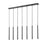 Z-Lite Forest 7 Light 24" LED Linear Chandelier, Black/Black