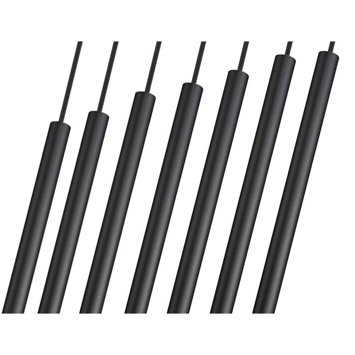 Z-Lite Forest 7Lt 24" LED Linear Chandelier, Black/Black