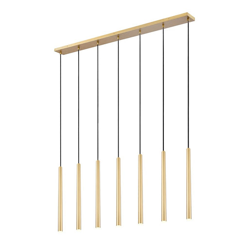 Z-Lite Forest 7 Light 24" LED Linear Chandelier, Gold/Gold - 919MP24-7L-MGLD-LED
