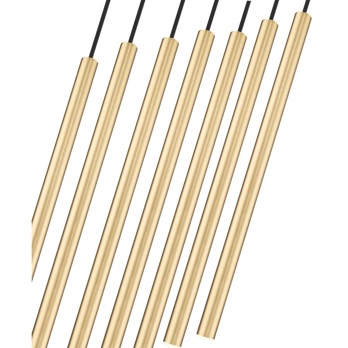 Z-Lite Forest 7 Light 24" LED Linear Chandelier, Gold/Gold