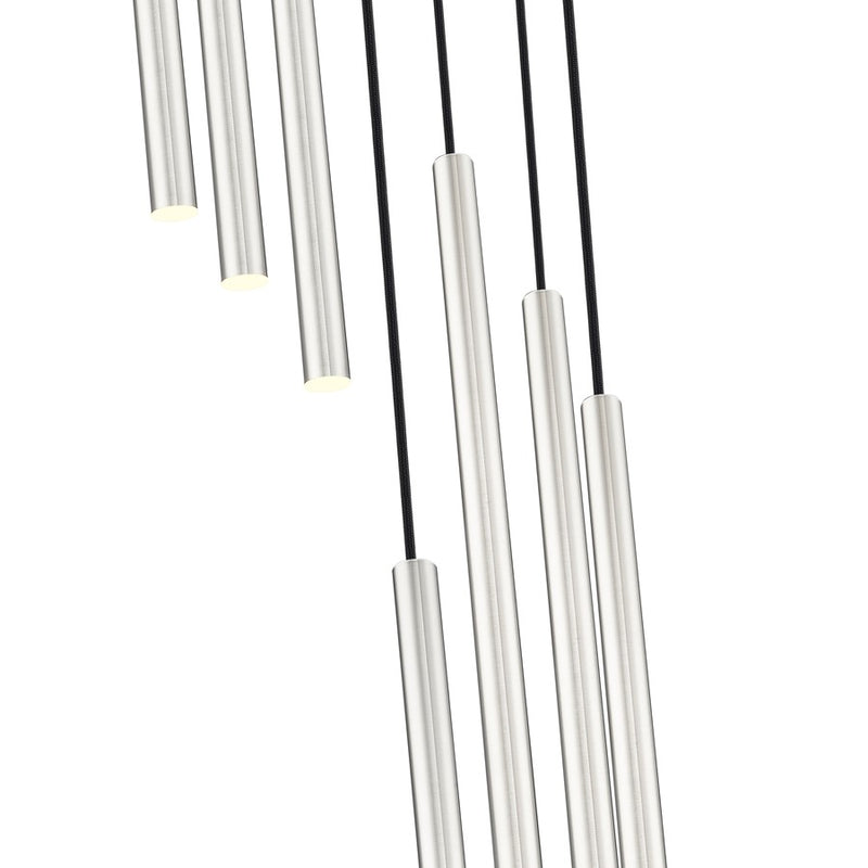 Z-Lite Forest 7 Light 24" LED Chandelier, Nickel/Nickel