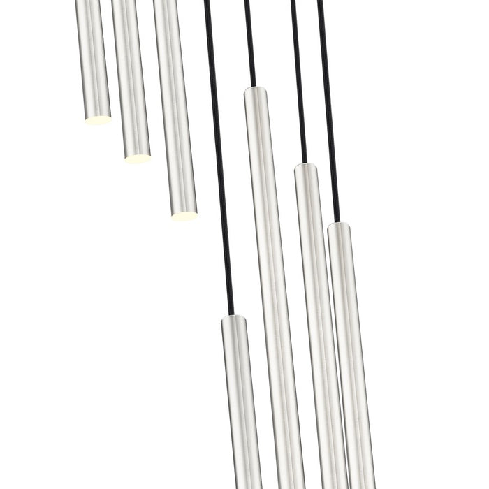 Z-Lite Forest 7 Light 24" LED Chandelier, Nickel/Nickel