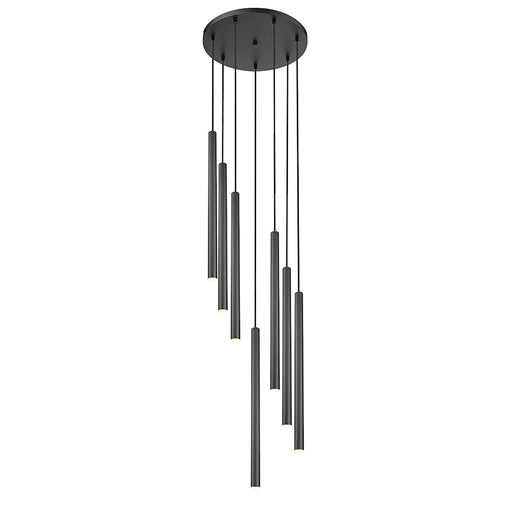 Z-Lite Forest 7 Light 24" LED Chandelier, Black/Black - 919MP24-7R-MB-LED