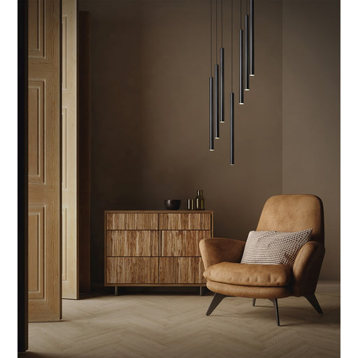 Z-Lite Forest 7Lt 24" LED Chandelier, Black/Black