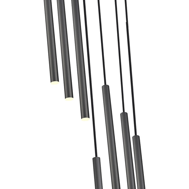 Z-Lite Forest 7Lt 24" LED Chandelier, Black/Black