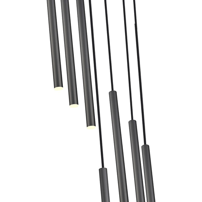 Z-Lite Forest 7 Light 24" LED Chandelier, Black/Black