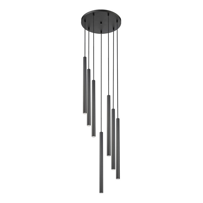 Z-Lite Forest 7Lt 24" LED Chandelier, Black/Black