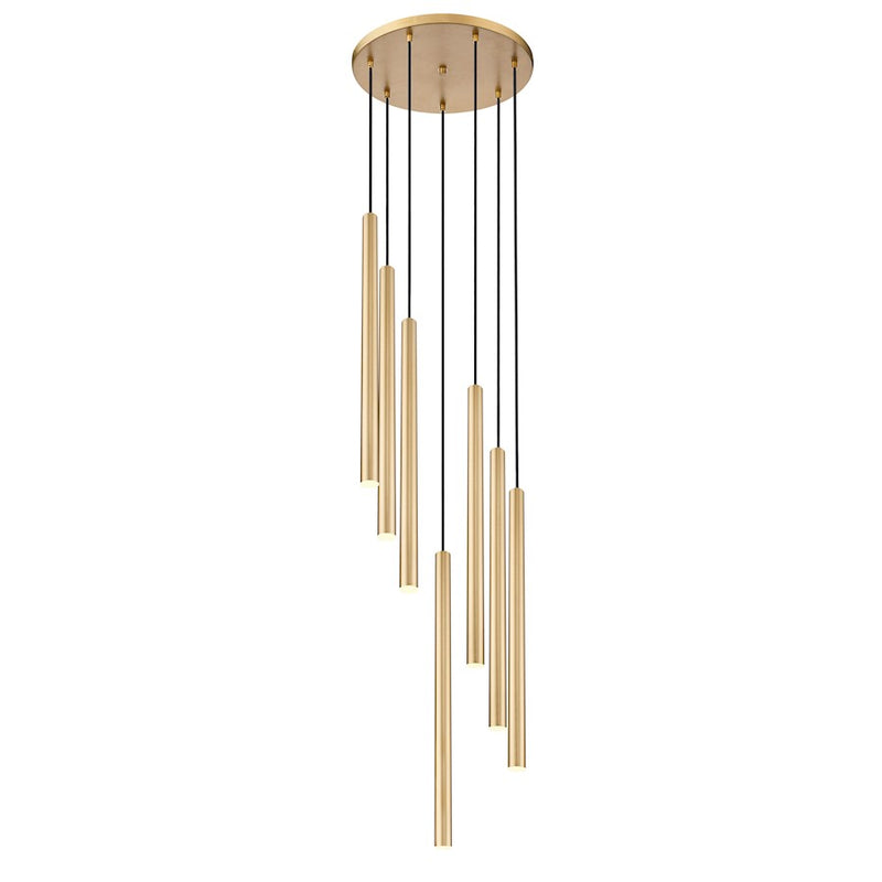 Z-Lite Forest 7 Light 24" LED Chandelier, Gold/Gold - 919MP24-7R-MGLD-LED