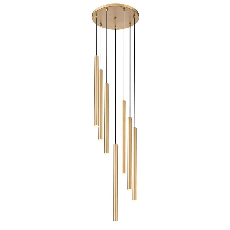 Z-Lite Forest 7Lt 24" LED Chandelier, Gold/Gold - 919MP24-7R-MGLD-LED