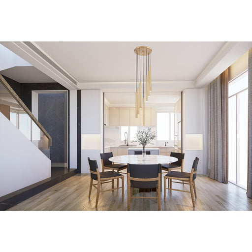 Z-Lite Forest 7Lt 24" LED Chandelier, Gold/Gold