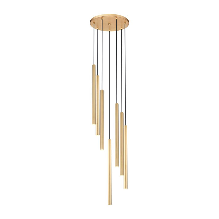 Z-Lite Forest 7 Light 24" LED Chandelier, Gold/Gold