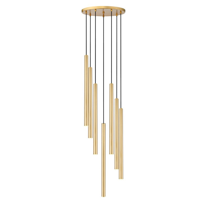 Z-Lite Forest 7 Light 24" LED Chandelier, Gold/Gold