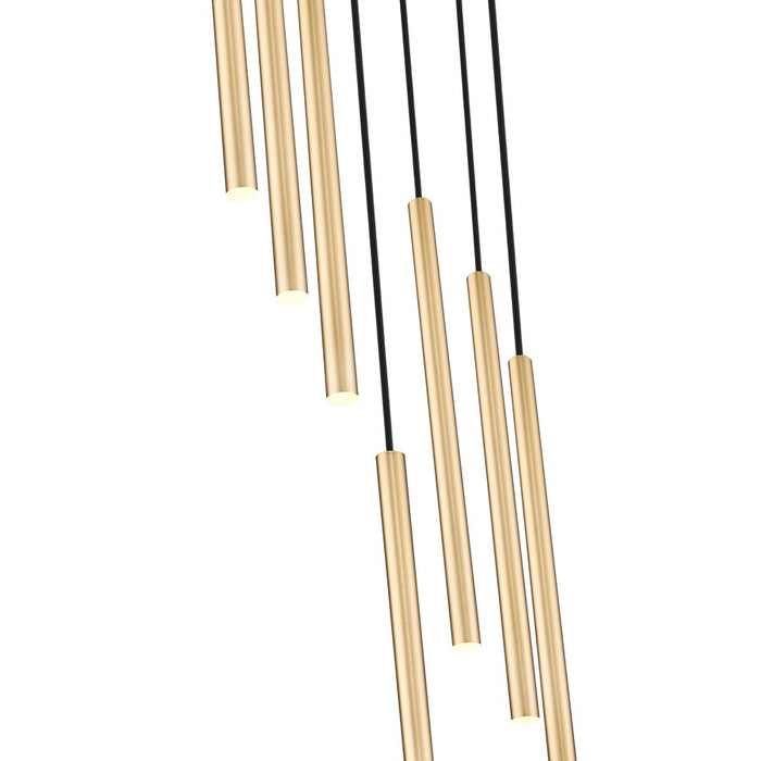 Z-Lite Forest 7 Light 24" LED Chandelier, Gold/Gold