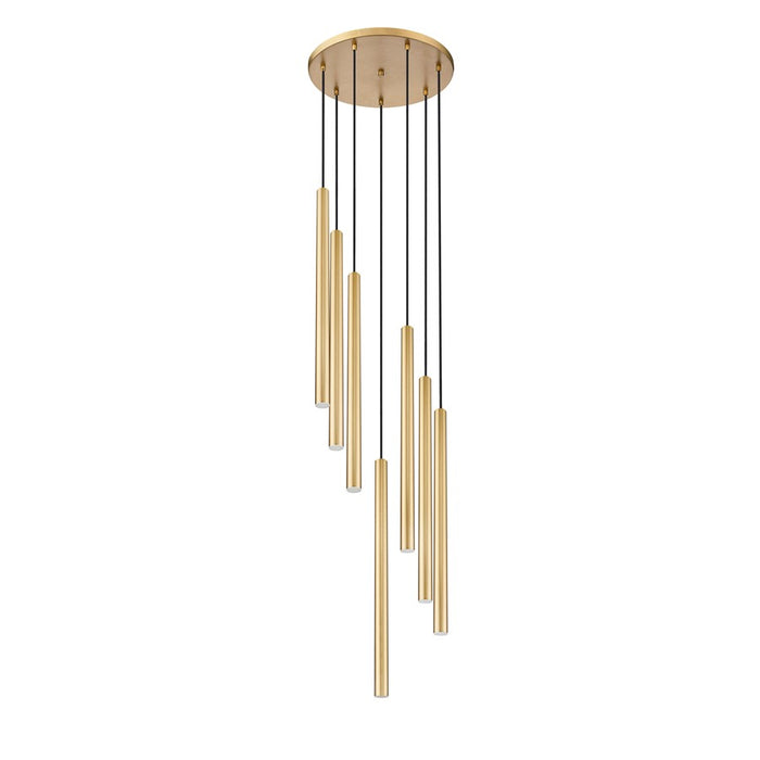 Z-Lite Forest 7 Light 24" LED Chandelier, Gold/Gold